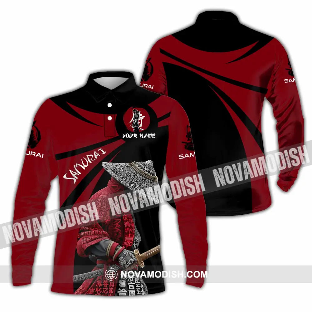 Unisex Shirt - Custom Samurai Design Shirt Long Sleeve Polo / S T-shirt