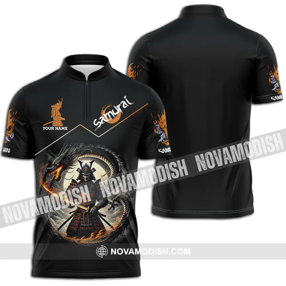 Unisex Shirt - Custom Samurai Sport Shirt Zipper Polo Shirt / S T-shirt