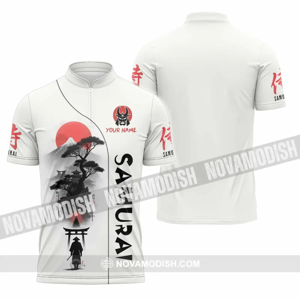 Unisex Shirt - Custom Samurai Shirt Zipper Polo Shirt / S T-shirt