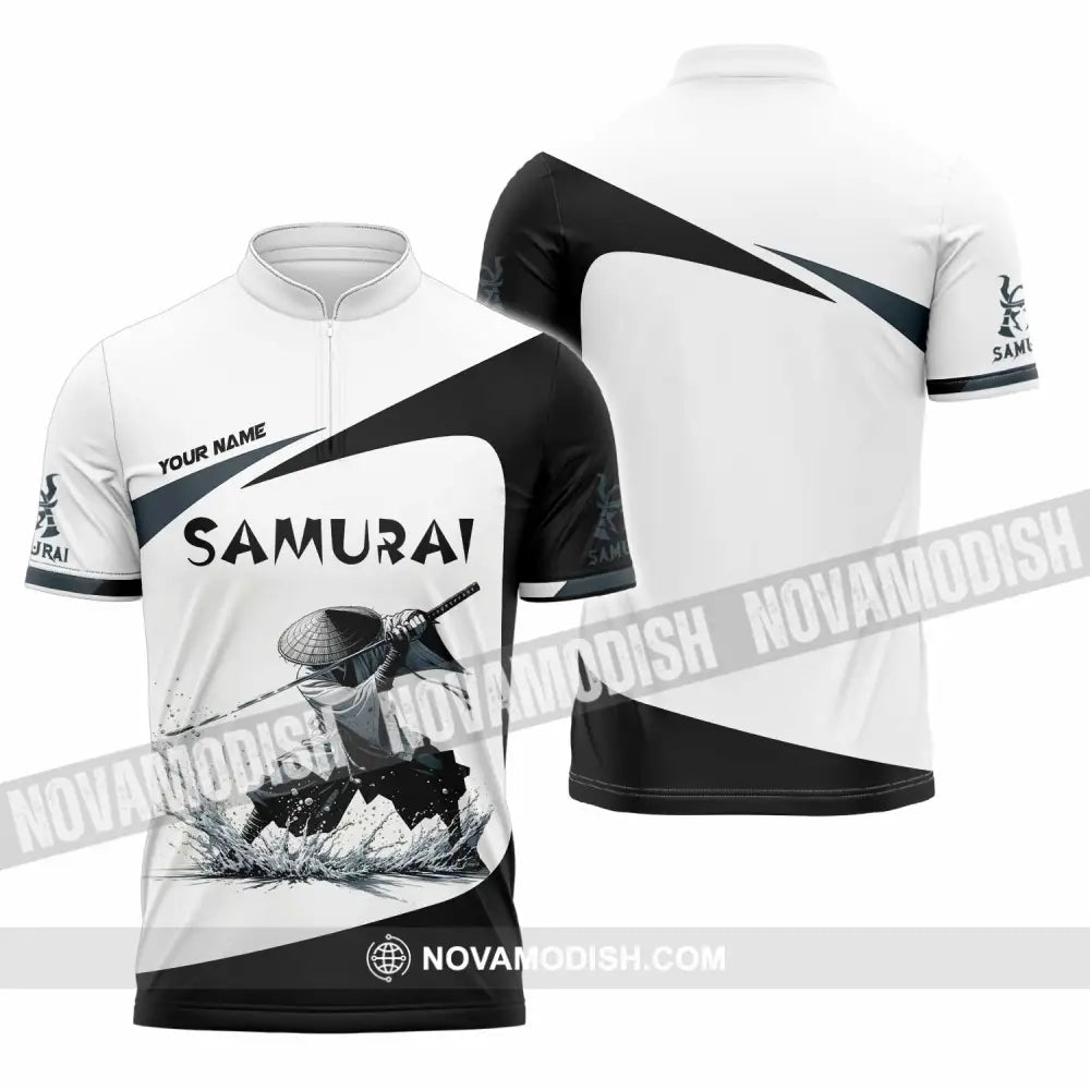 Unisex Shirt - Custom Samurai Shirt Zipper Polo Shirt / S T-shirt