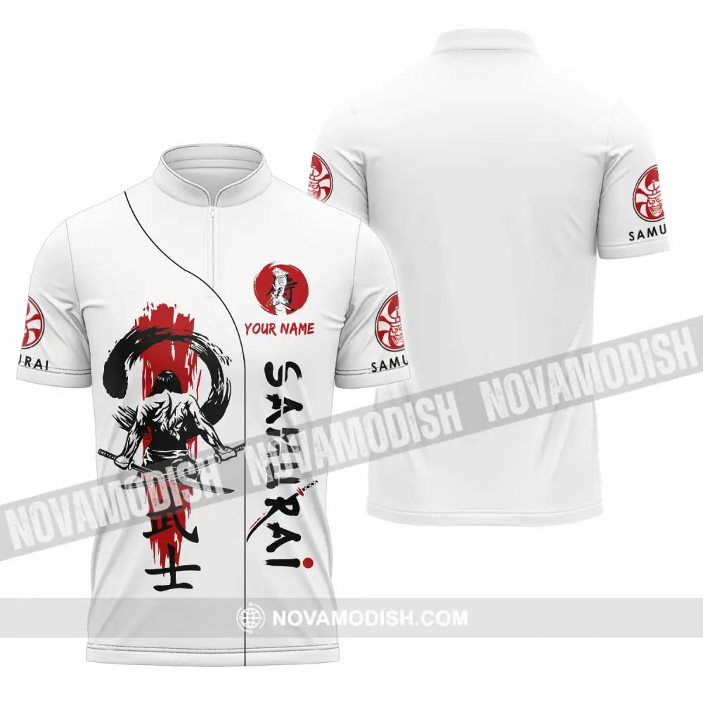 Unisex Shirt - Custom Samurai Shirt Zipper Polo Shirt / S T-shirt