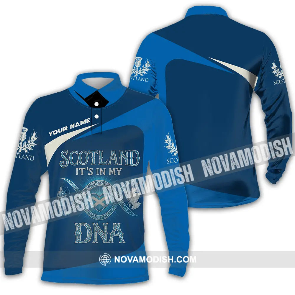 Unisex Shirt - Custom Scotland It’s In My DNA Shirt Long Sleeve Polo / S T-shirt