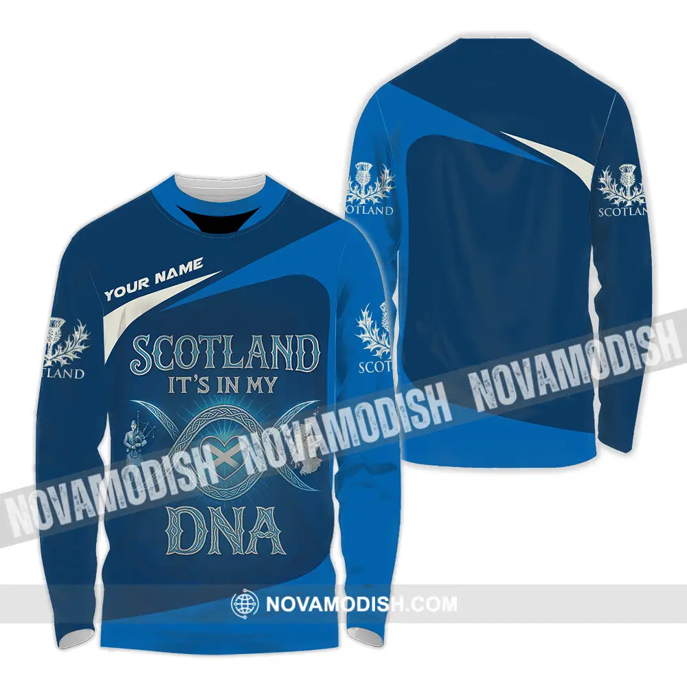 Unisex Shirt - Custom Scotland It’s In My DNA Shirt Long Sleeve Shirt / S T-shirt