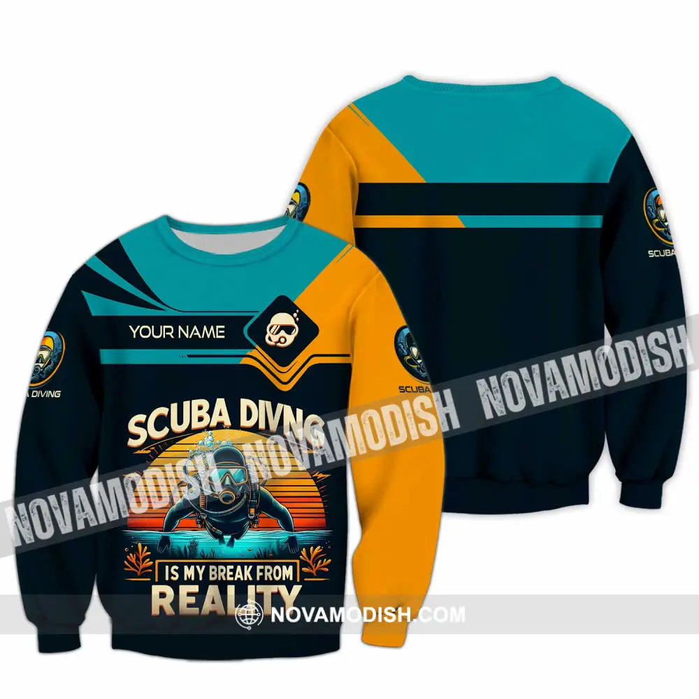Unisex Shirt - Custom Scuba Diving Is My Break From Reality Shirt Long Sleeve / S T-shirt