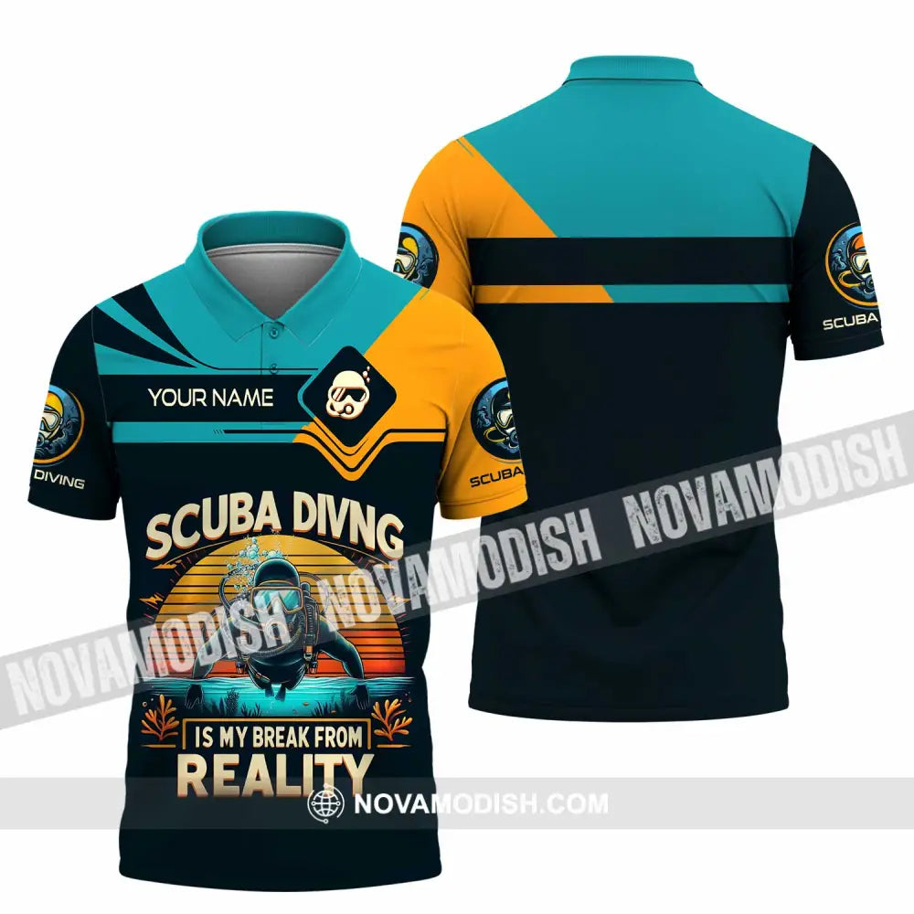 Unisex Shirt - Custom Scuba Diving Is My Break From Reality Shirt Polo Shirt / S T-shirt