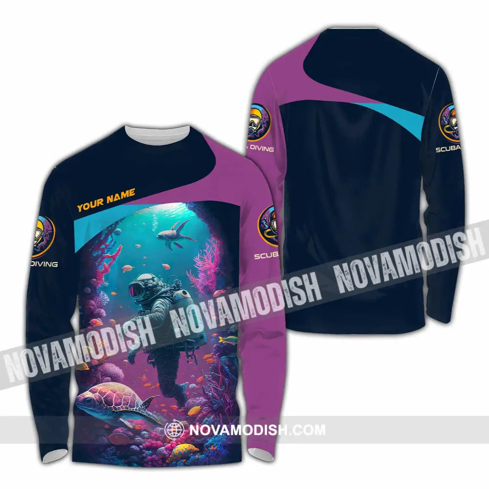 Unisex Shirt - Custom Scuba Diving Shirt Long Sleeve Shirt / S T-shirt