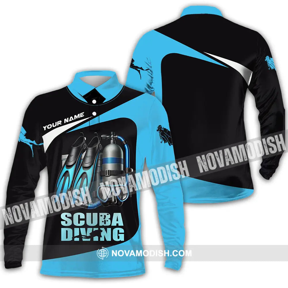 Unisex Shirt - Custom Scuba Diving Lover Shirt Long Sleeve Polo / S T-shirt