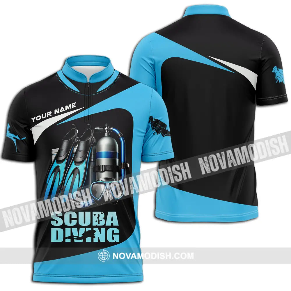 Unisex Shirt - Custom Scuba Diving Lover Shirt Zipper Polo Shirt / S T-shirt