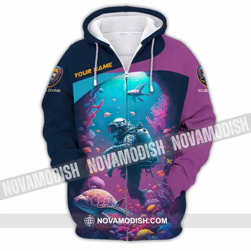 Unisex Shirt - Custom Scuba Diving Shirt Zipper Hoodie / S T-shirt