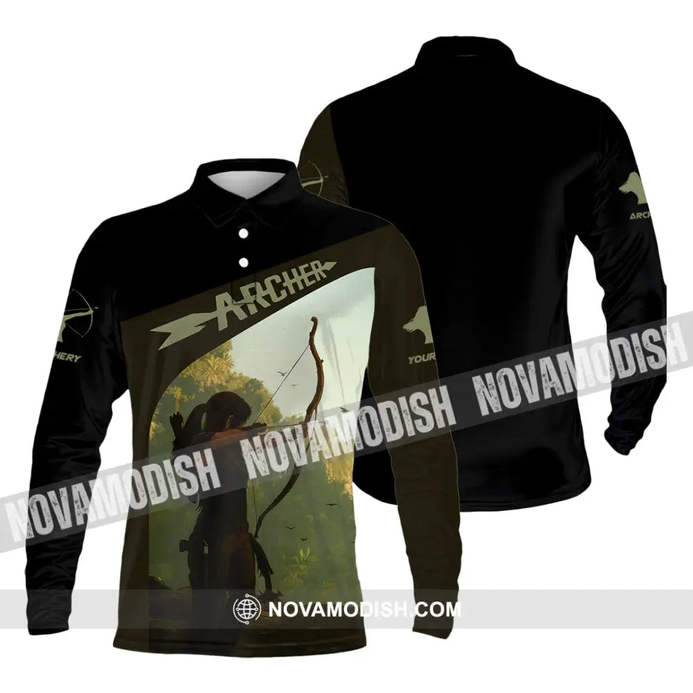 Unisex Shirt - Custom Shooting Archery Player Shirt Long Sleeve Polo / S T-shirt