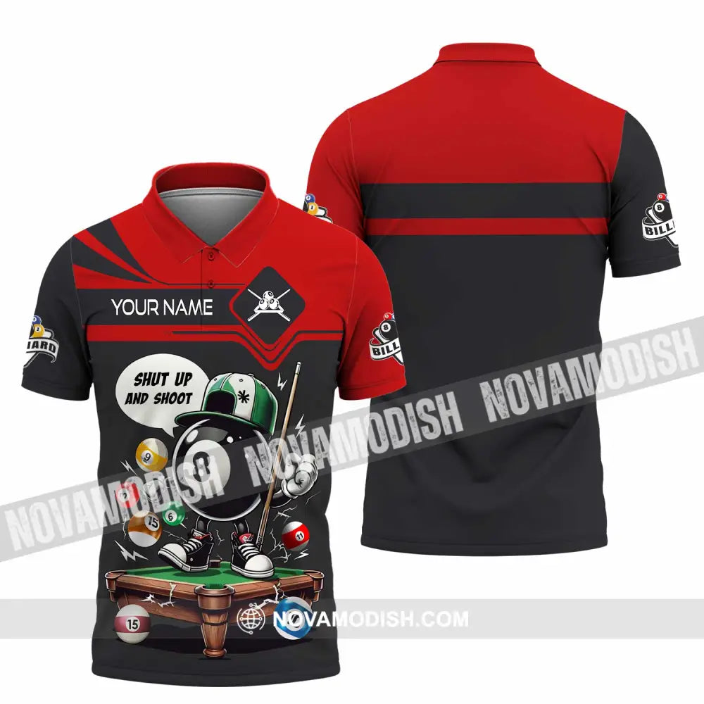 Unisex Shirt - Custom Shut Up And Shoot Billiard Shirt Polo Shirt / S T-shirt