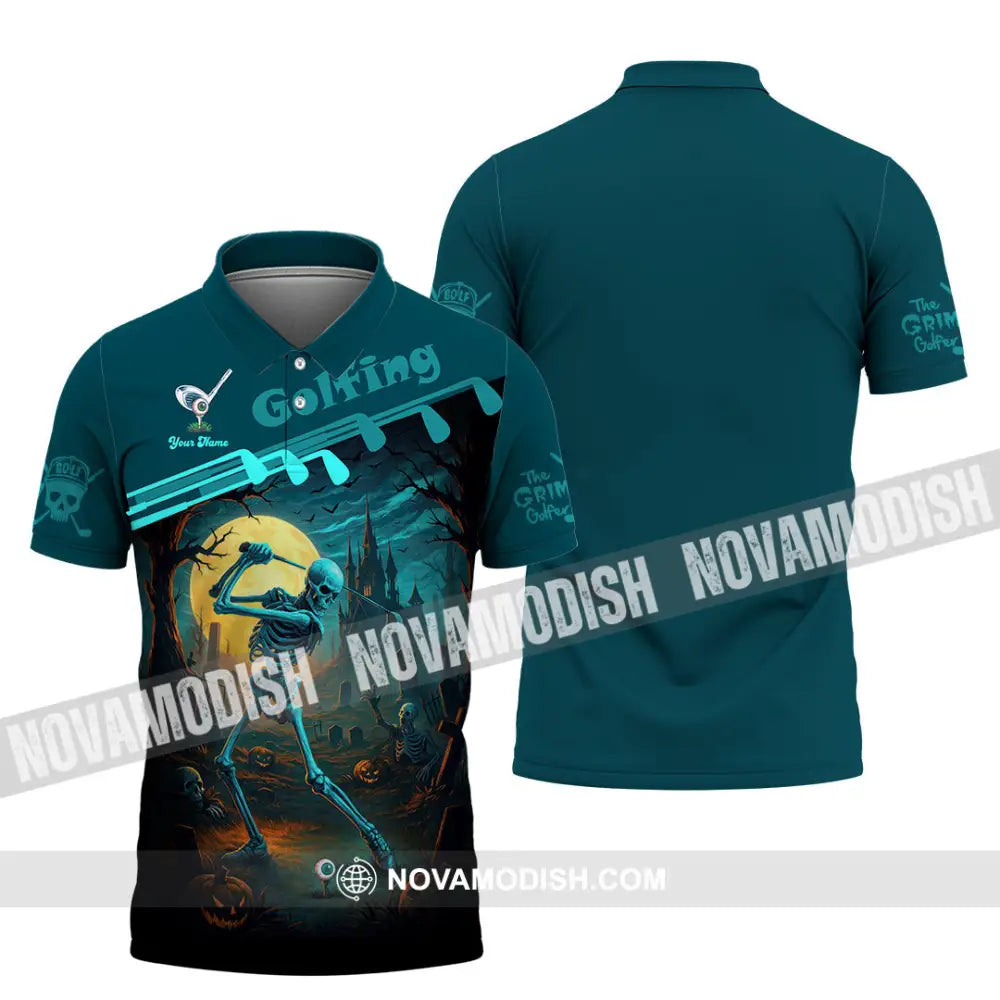 Unisex Shirt - Custom Skeleton Golfing Golf Player Shirt Polo Shirt / S T-shirt