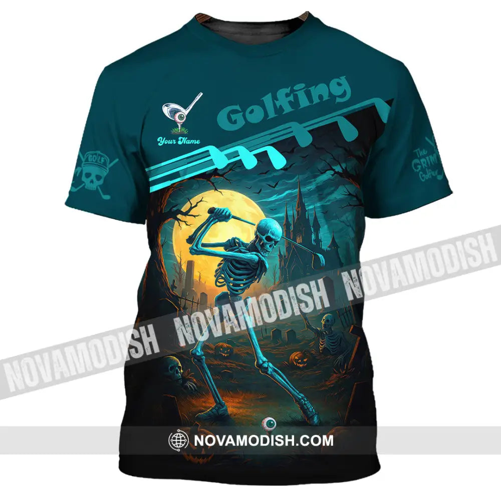 Unisex Shirt - Custom Skeleton Golfing Golf Player Shirt T-Shirt / S T-shirt