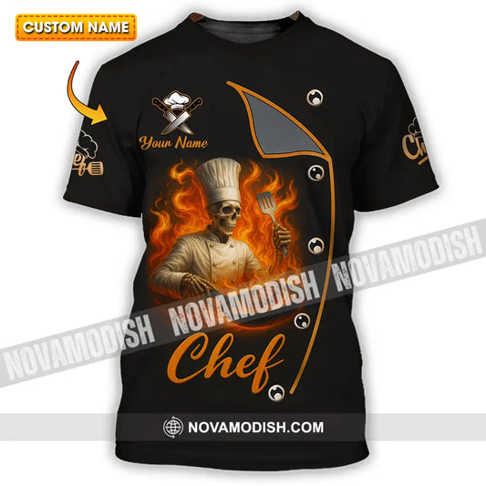 Unisex Shirt - Custom Skeleton Master Chef Chef Shirt T-shirt