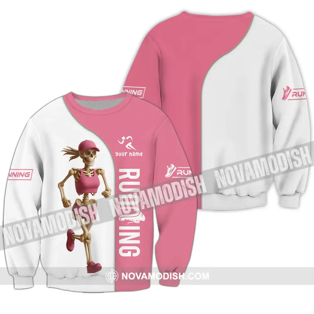 Unisex Shirt - Custom Skeleton Running Shirt Long Sleeve / S T-shirt