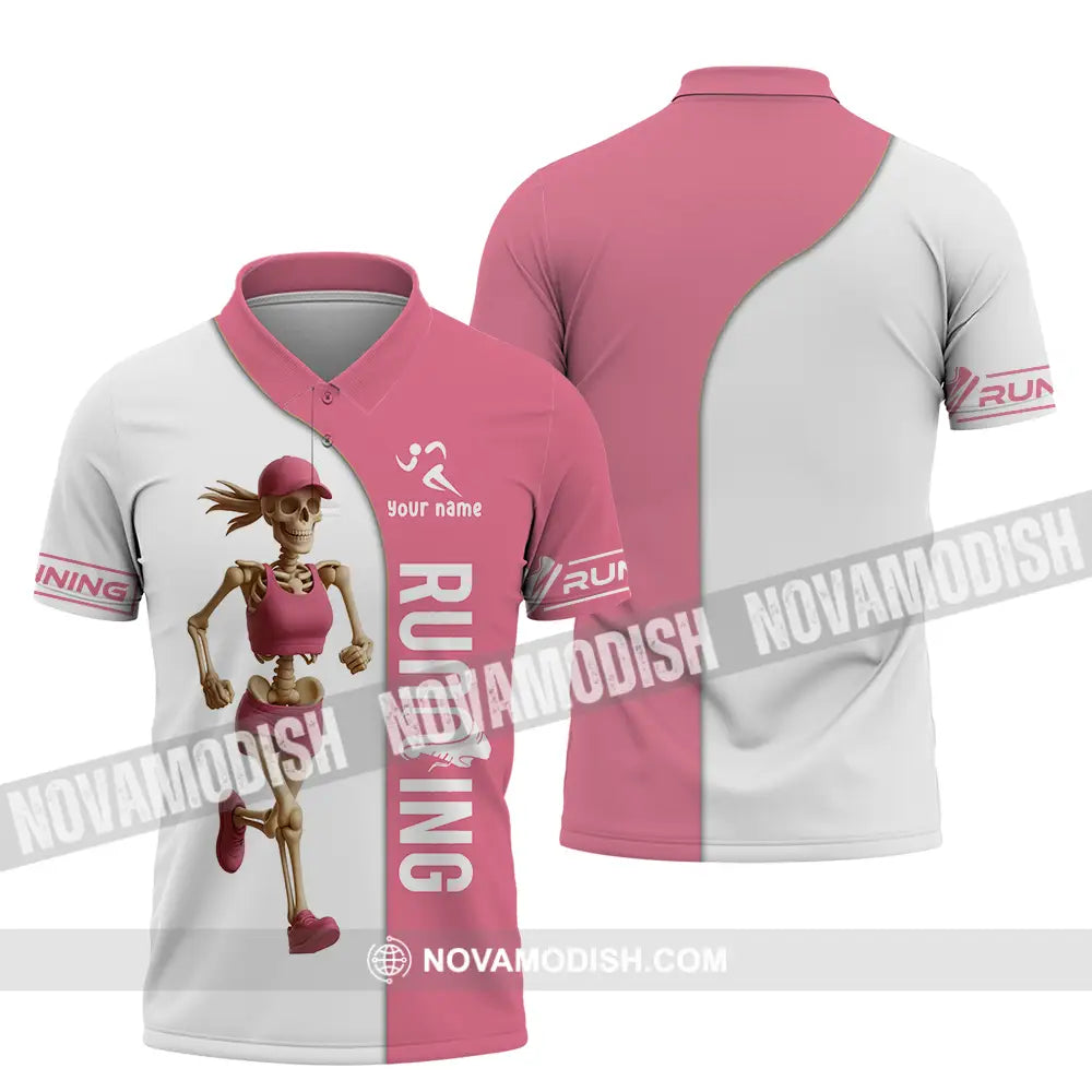 Unisex Shirt - Custom Skeleton Running Shirt Polo Shirt / S T-shirt