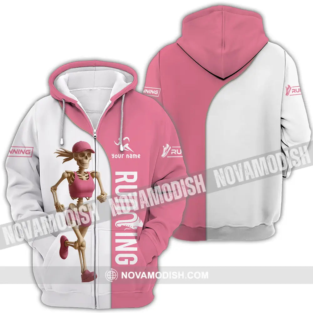 Unisex Shirt - Custom Skeleton Running Shirt Zipper Hoodie / S T-shirt