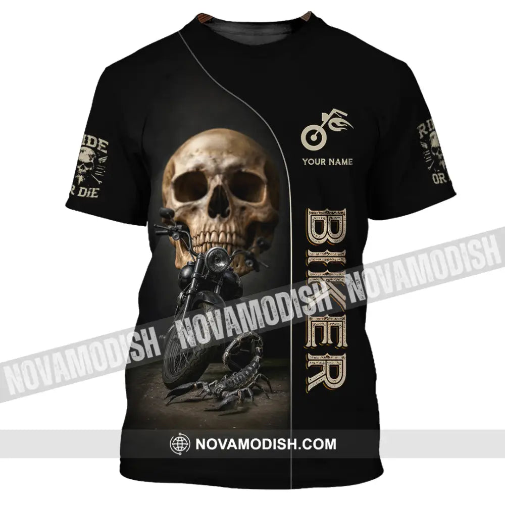 Unisex Shirt - Custom Skull Biker Shirt T-Shirt / S T-shirt