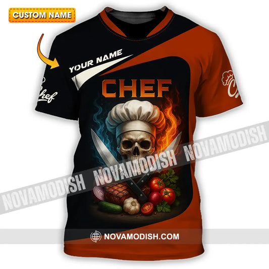 Unisex Shirt - Custom Skull Master Chef Chef Shirt T-shirt