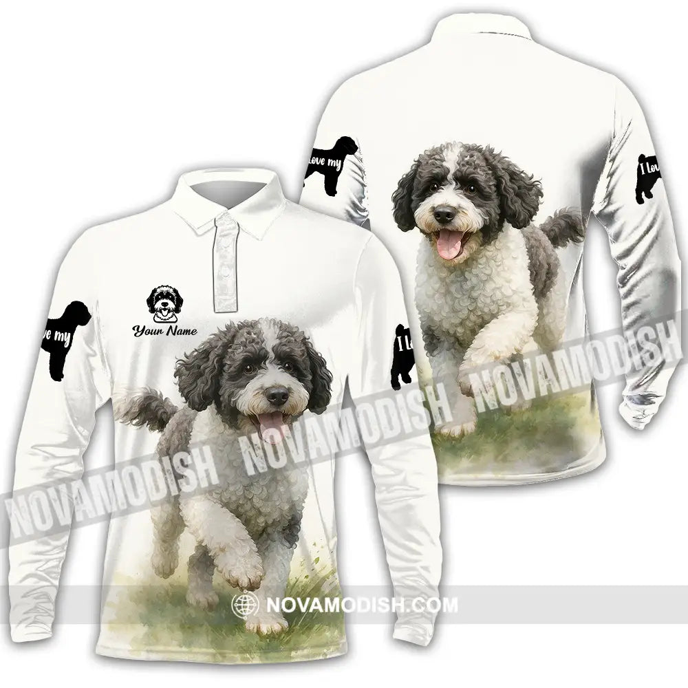 Unisex Shirt - Custom Spanish Water Dog Shirt Long Sleeve Polo / S T-shirt