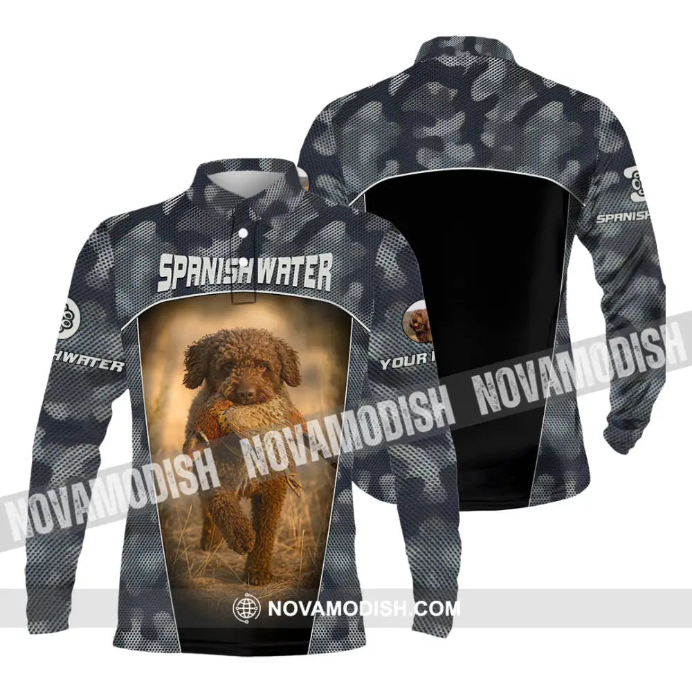 Unisex Shirt - Custom Spanish Water Dog Lover Shirt Long Sleeve Polo / S T-shirt