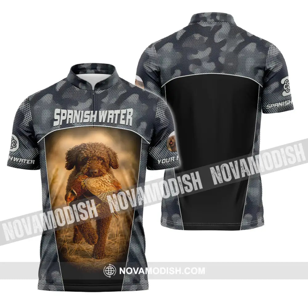 Unisex Shirt - Custom Spanish Water Dog Lover Shirt Zipper Polo Shirt / S T-shirt