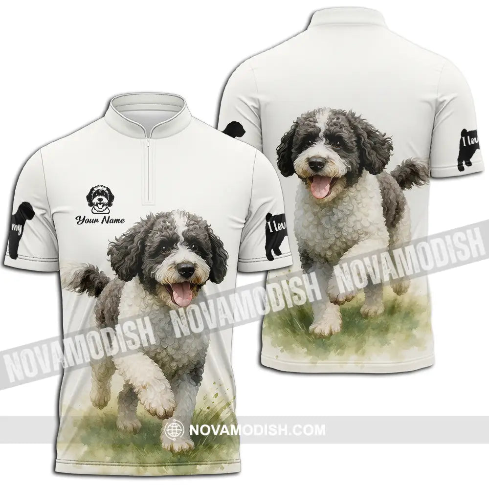 Unisex Shirt - Custom Spanish Water Dog Shirt Zipper Polo Shirt / S T-shirt