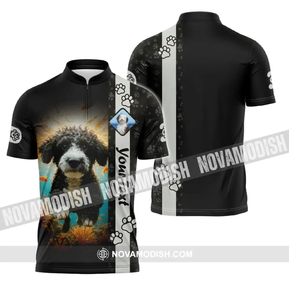 Unisex Shirt - Custom Spanish Water Pet Lover Shirt Zipper Polo Shirt / S T-shirt