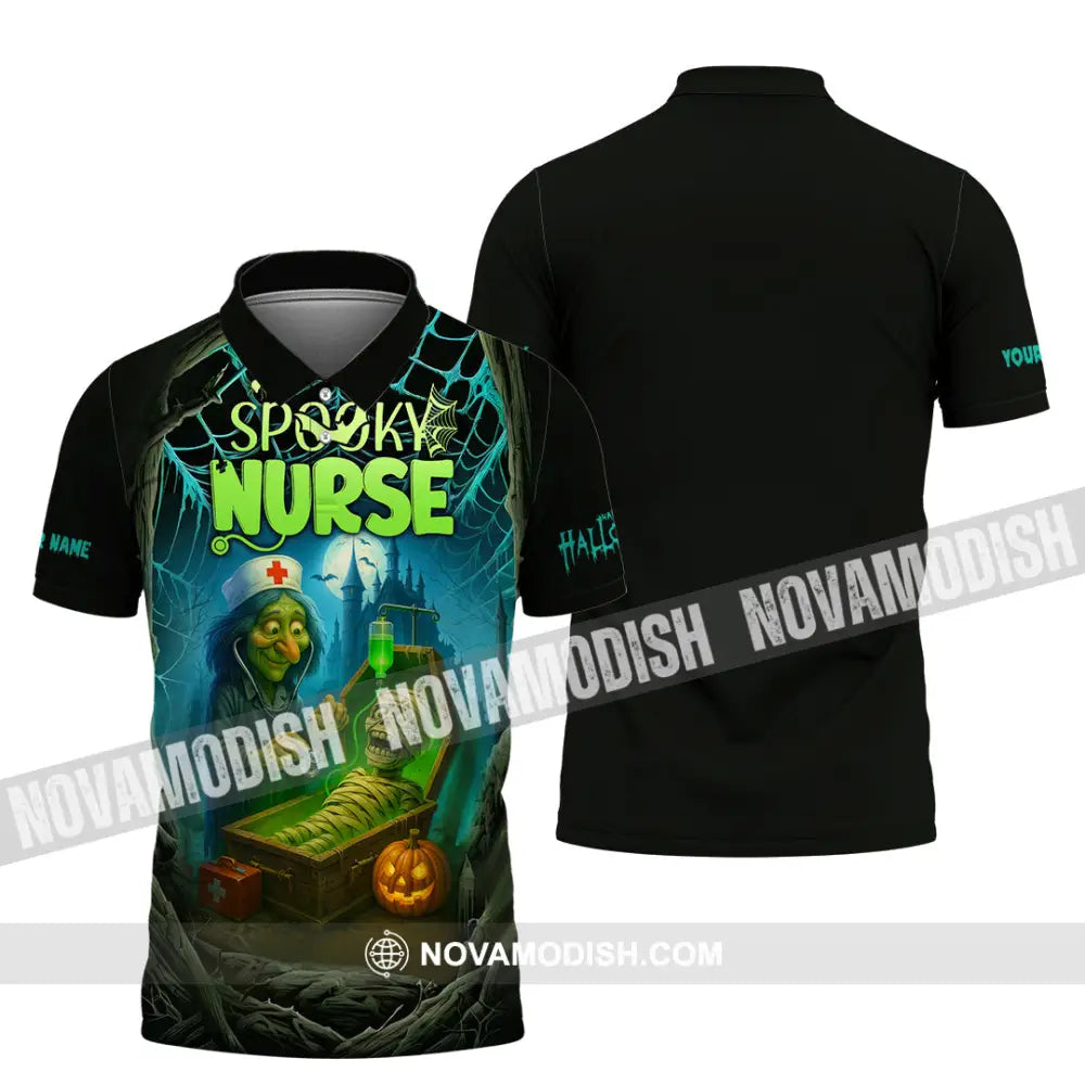 Unisex Shirt - Custom Spoopy Nurse Halloween Shirt Polo Shirt / S T-shirt