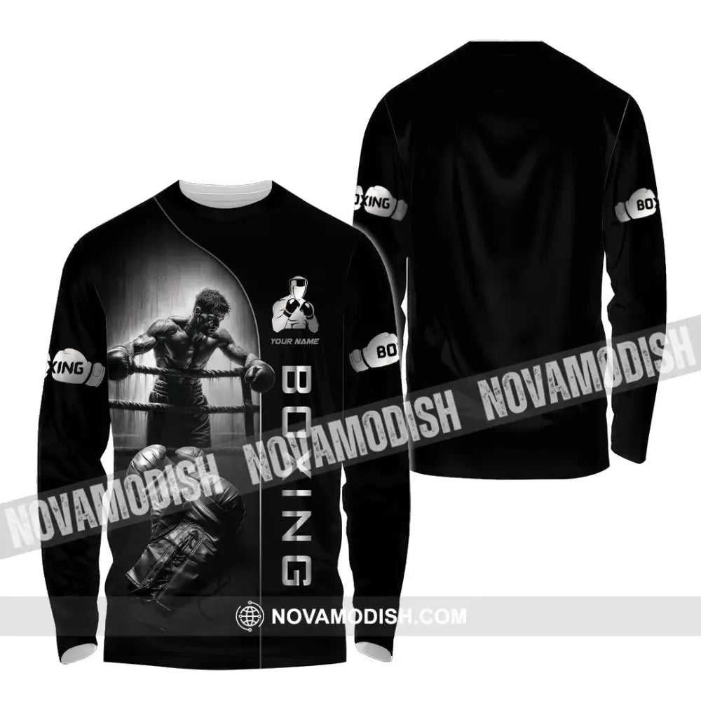 Unisex Shirt - Custom Strong Men Boxing Lover Sport Shirt Long Sleeve Shirt / S T-shirt