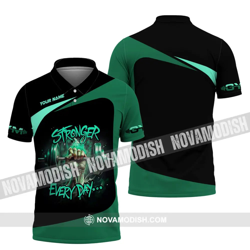 Unisex Shirt - Custom Stronger Everyday Weightlifting Sports Shirt Polo Shirt / S T-shirt