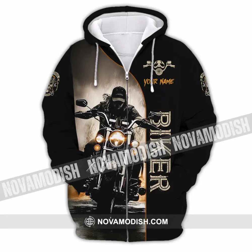 Unisex Shirt - Custom Swag Biker Biker Lover Sporty Shirt Zipper Hoodie / S T-shirt