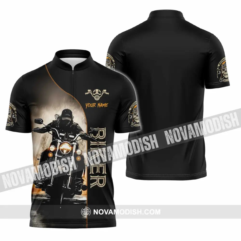 Unisex Shirt - Custom Swag Biker Biker Lover Sporty Shirt Zipper Polo Shirt / S T-shirt