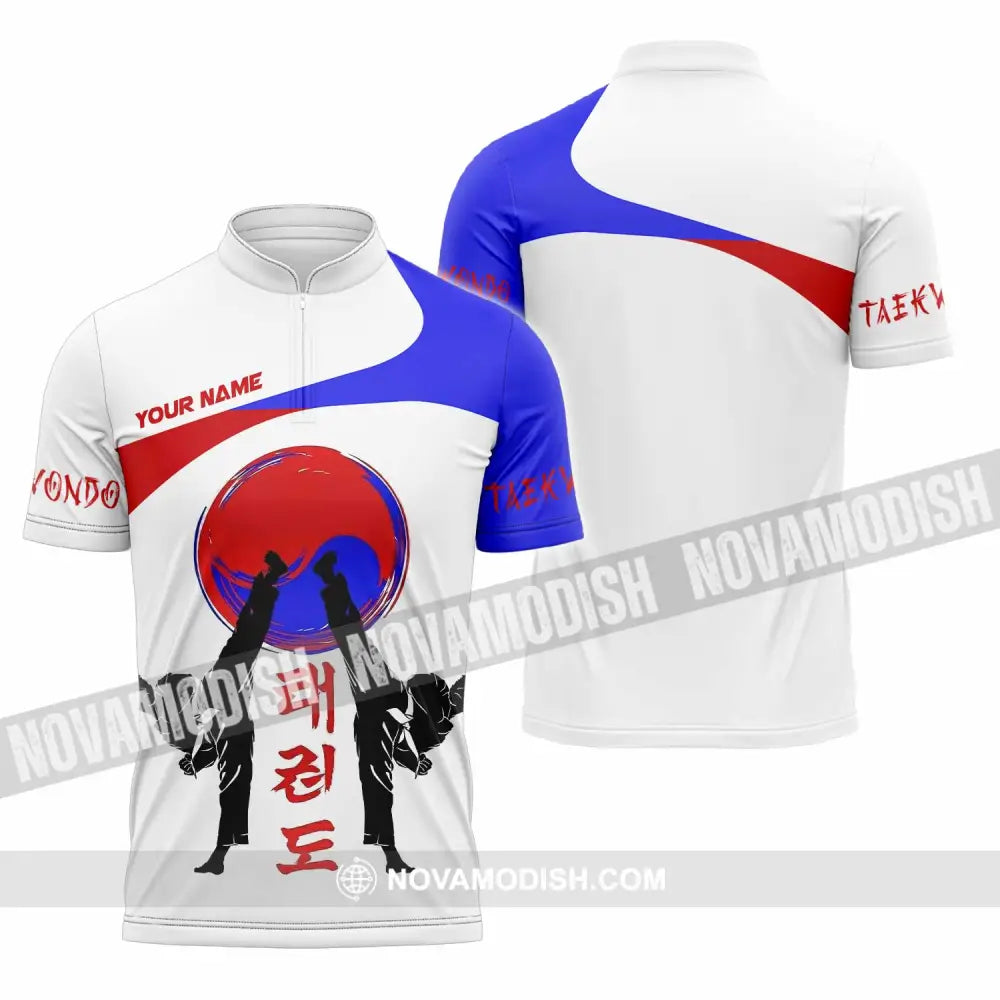 Unisex Shirt - Custom Taekwondo Lover Sport Shirt Zipper Polo Shirt / S T-shirt