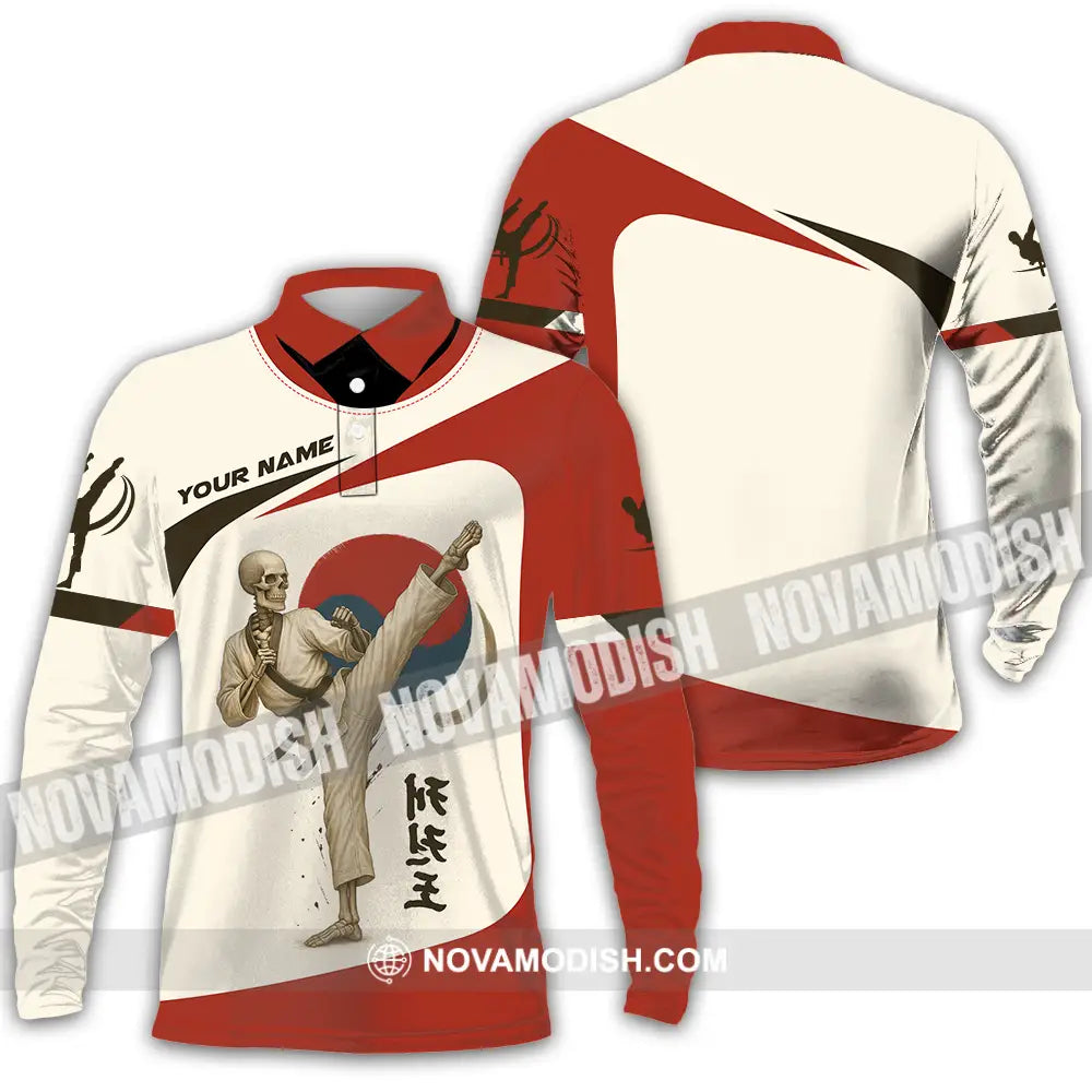 Unisex Shirt - Custom Taekwondo Player Shirt Long Sleeve Polo / S T-shirt