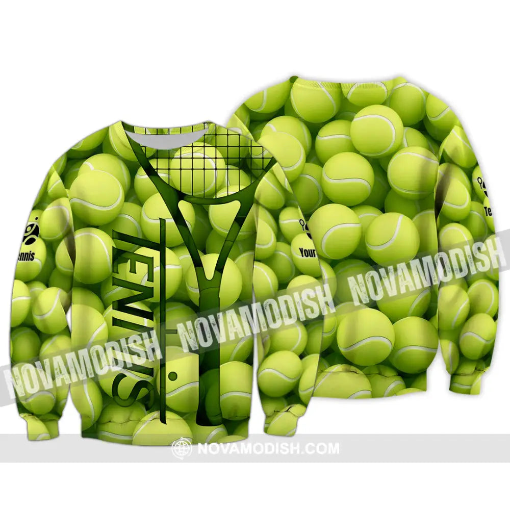 Unisex Shirt - Custom Tennis Ball Tennis Player Sport Shirt Long Sleeve / S T-shirt