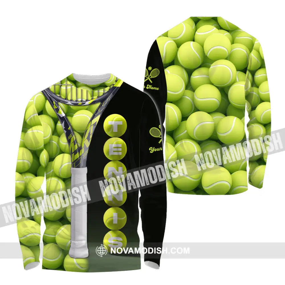 Unisex Shirt - Custom Tennis Ball Tennis Player Sport Shirt Long Sleeve Shirt / S T-shirt