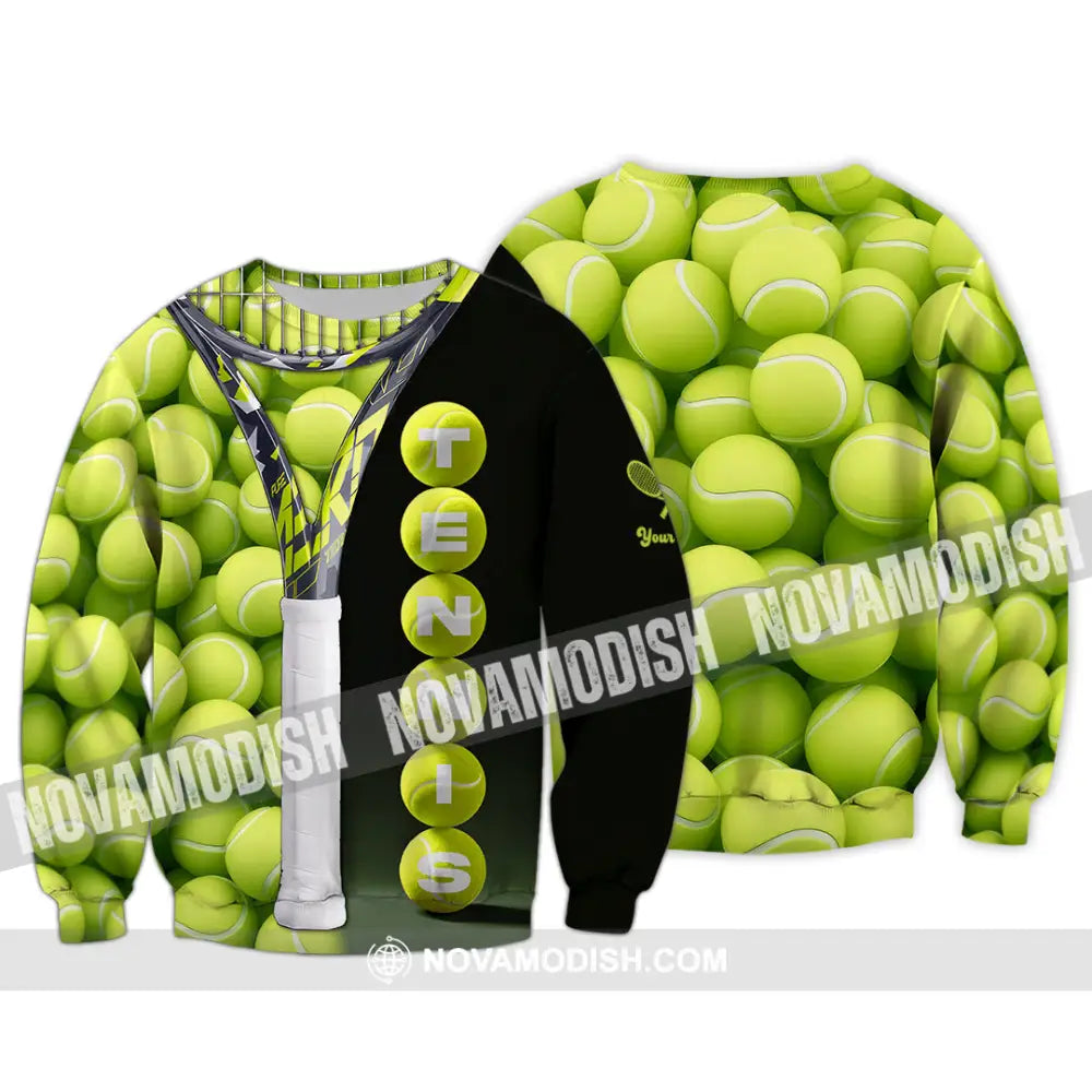 Unisex Shirt - Custom Tennis Ball Tennis Player Sport Shirt Long Sleeve / S T-shirt