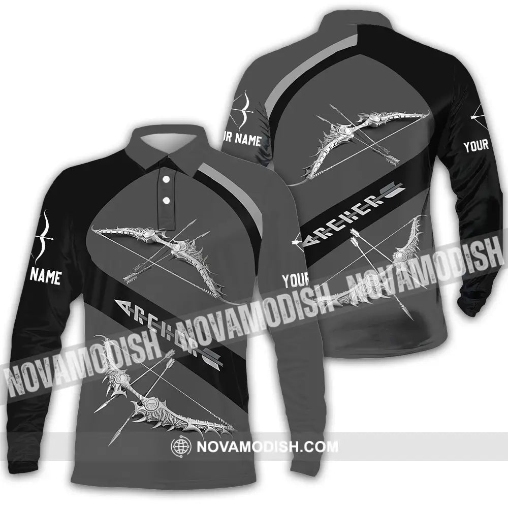 Unisex Shirt - Custom Text Shirt Archer Long Sleeve Polo / S T-shirt