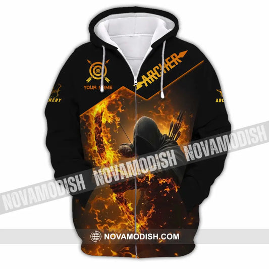 Unisex Shirt - Custom Text Shirt Archer Zipper Hoodie / S T-shirt
