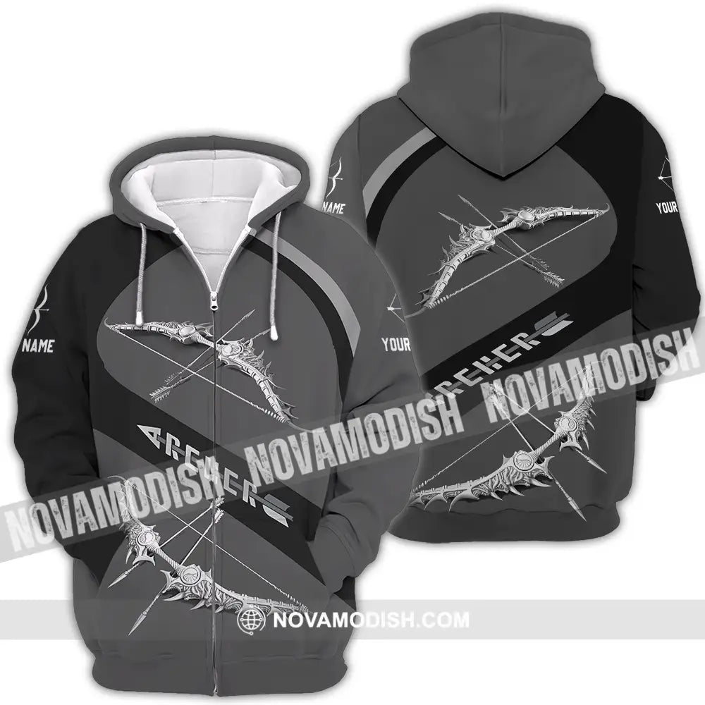 Unisex Shirt - Custom Text Shirt Archer Zipper Hoodie / S T-shirt