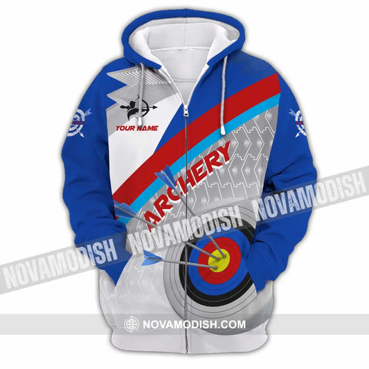 Unisex Shirt - Custom Text Shirt Archery Shirt Zipper Hoodie / S T-shirt