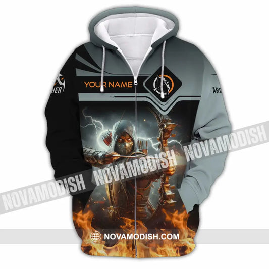 Unisex Shirt - Custom Text Shirt Archery Shirt Zipper Hoodie / S T-shirt