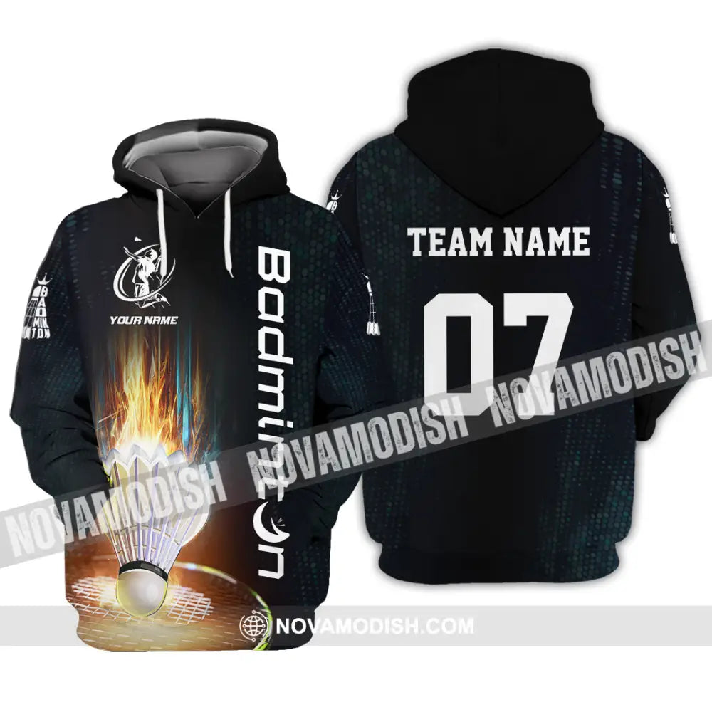 Unisex Shirt - Custom Text Shirt Badminton Shirt Hoodie / S T-shirt