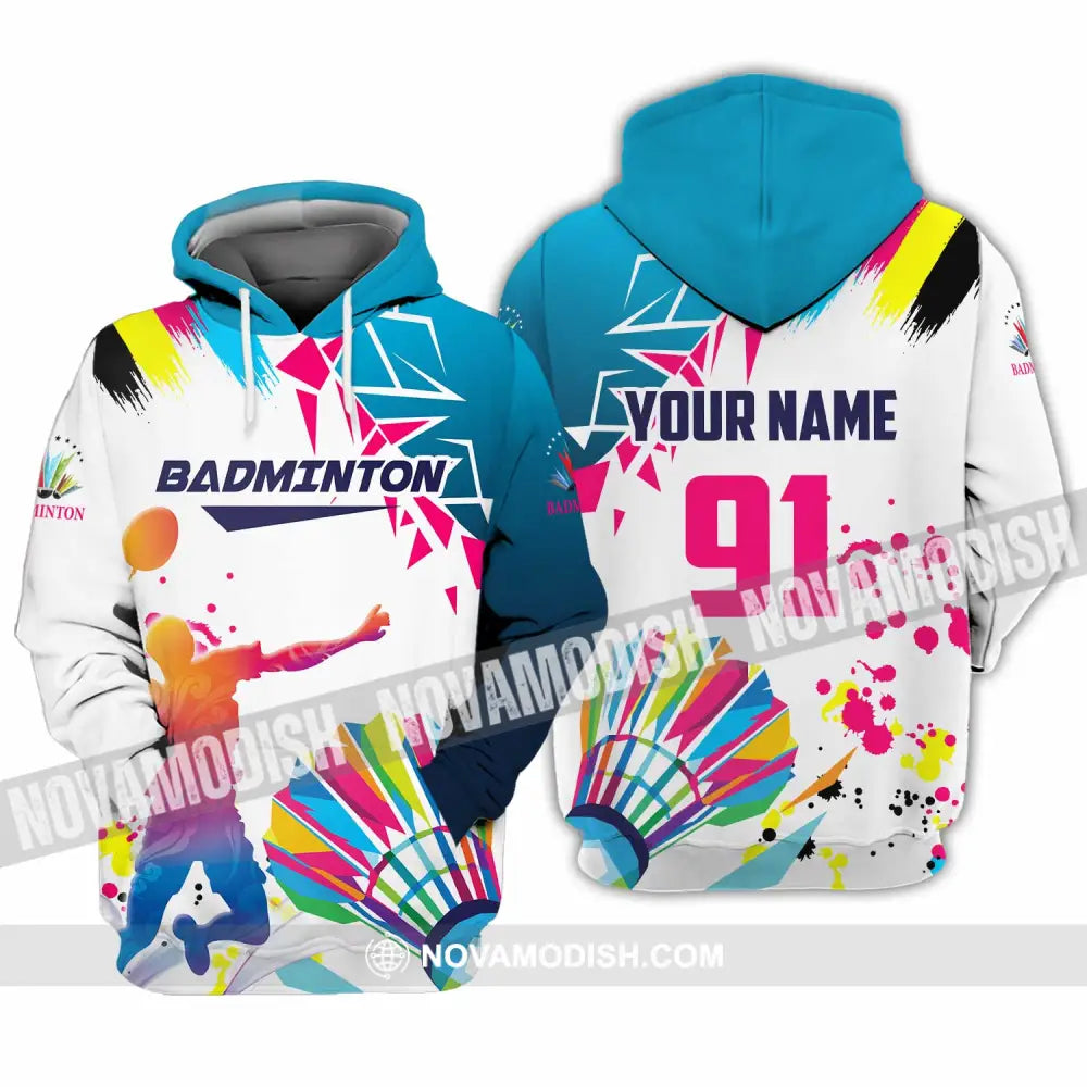 Unisex Shirt - Custom Text Shirt Badminton Hoodie / S T-shirt