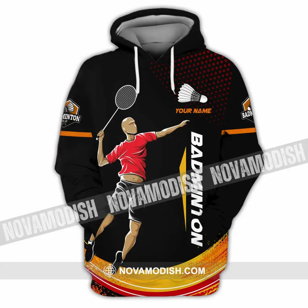Unisex Shirt - Custom Text Shirt Badminton Hoodie / S T-shirt