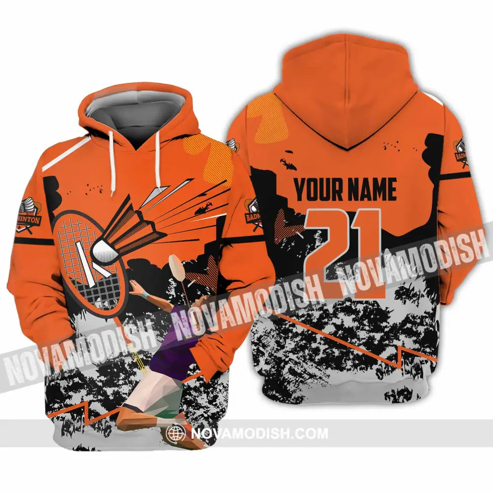 Unisex Shirt - Custom Text Shirt Badminton Hoodie / S T-shirt