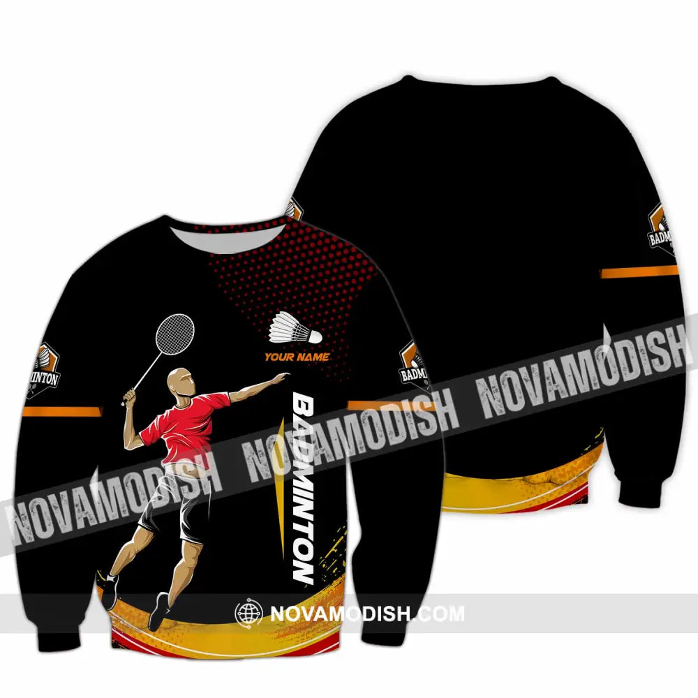 Unisex Shirt - Custom Text Shirt Badminton Long Sleeve / S T-shirt