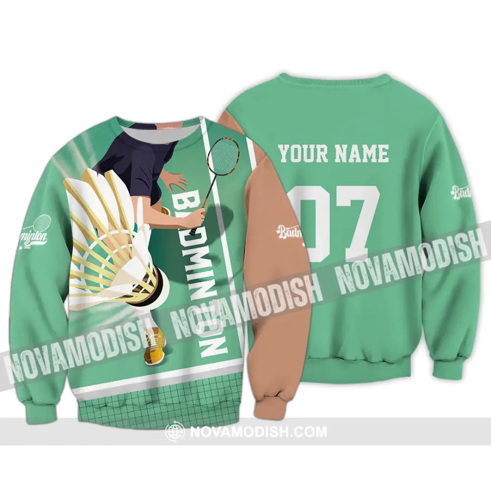 Unisex Shirt - Custom Text Shirt Badminton Shirt Long Sleeve / S T-shirt