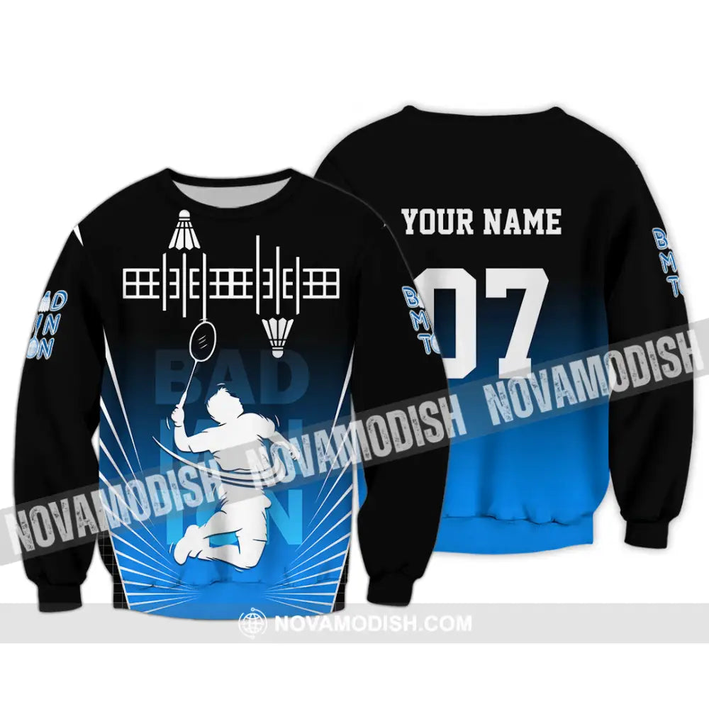 Unisex Shirt - Custom Text Shirt Badminton Shirt Long Sleeve / S T-shirt